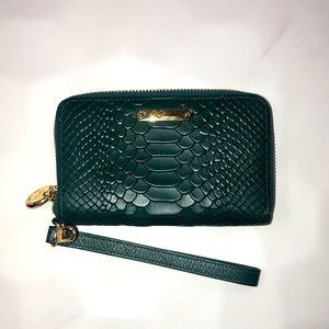 GiGi New York Spruce  Embossed Python Wristlet